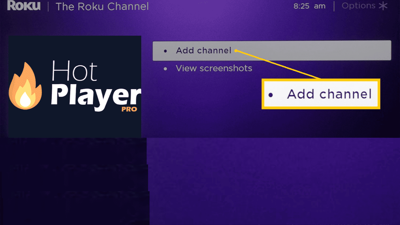 Install Hot Player on Roku