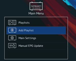 X-STREAMITY main menu on Enigma2
