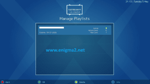 Enigma2 plugin menu after installation